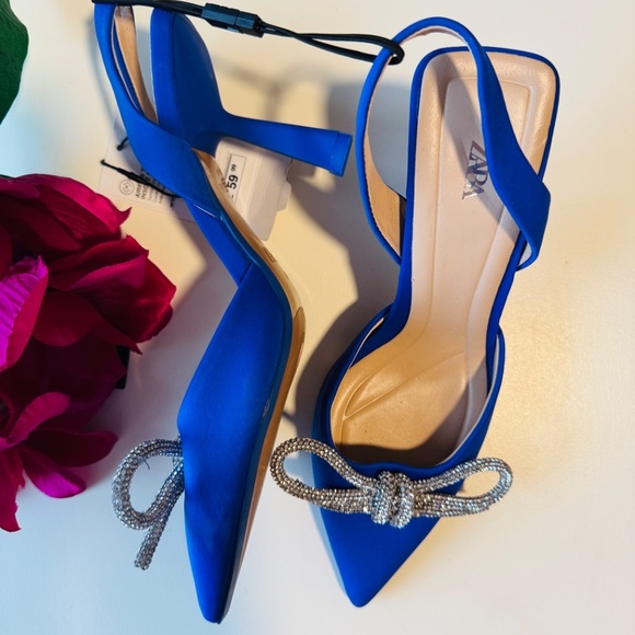 Zara High Heels Women High Heels Pumps Pointed Toe Wedding Prom Shoes Summer - Picture 3 of 3